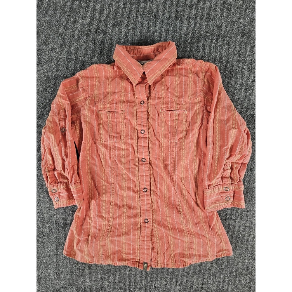North Face Shirt Womens Small Striped Lightweight Button Up Outdoors Hiking Casu